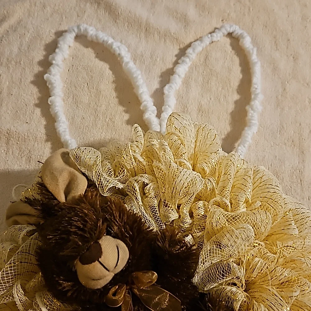 From mom's closet bunny wreath on a 9 inch bunny wreath that she made